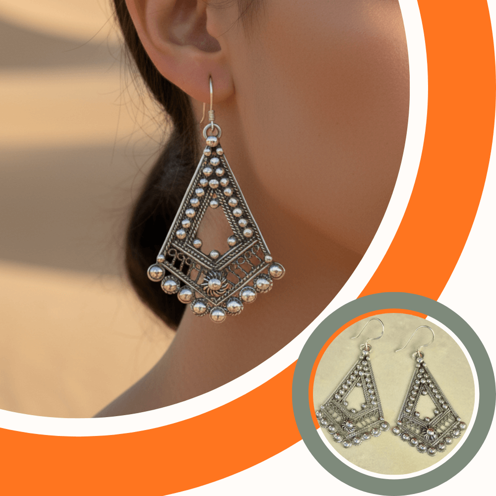 Boucles d’oreilles artisanales en argent 925,