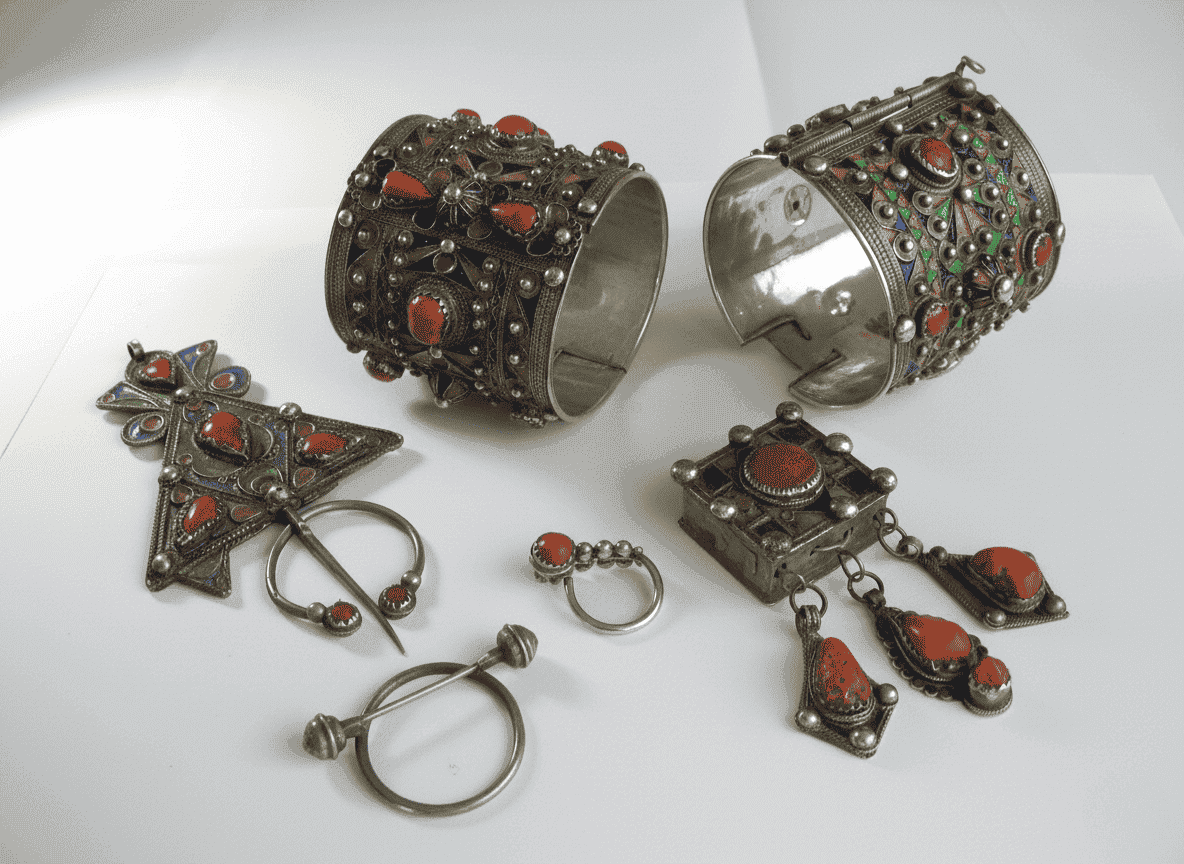 Bijou amazigh en argent artisanal à Tiznit